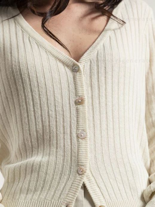Cardigan in seta rigenerata Realma bianco grezzo - Rifò