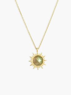 Catenina dorata con ciondolo sole con labradorite