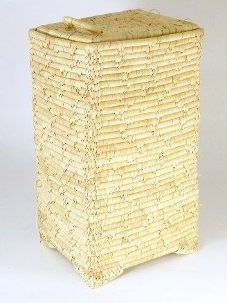 Portabiancheria o portagiochi in fibra naturale foglia di palma cm 30 x 23 x 53 h