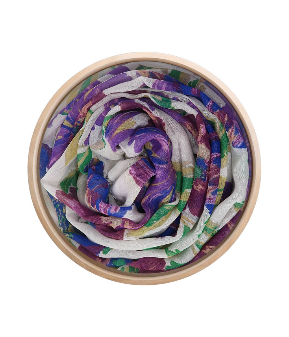 Foulard sciarpa Bamboo Cezanne bianco