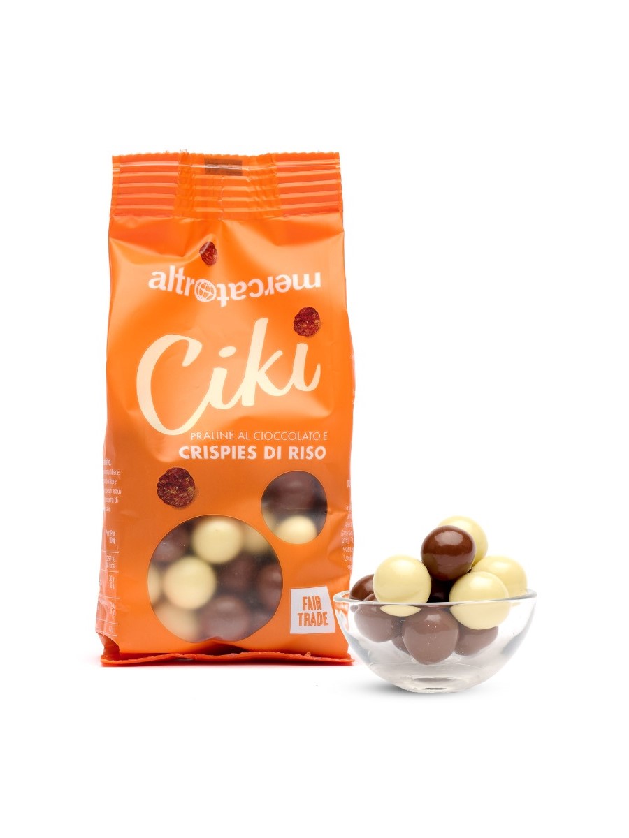 Ciki dragée praline crispies di riso soffiato al cioccolato.