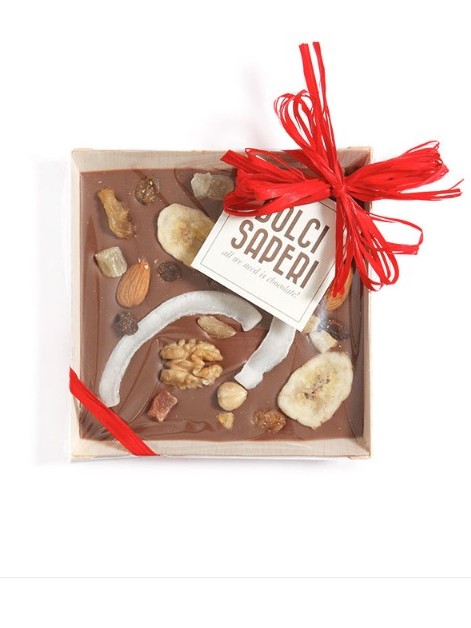 Cioccopinto - cioccolato al latte con frutta essiccata Bio 130gr Dolci saperi