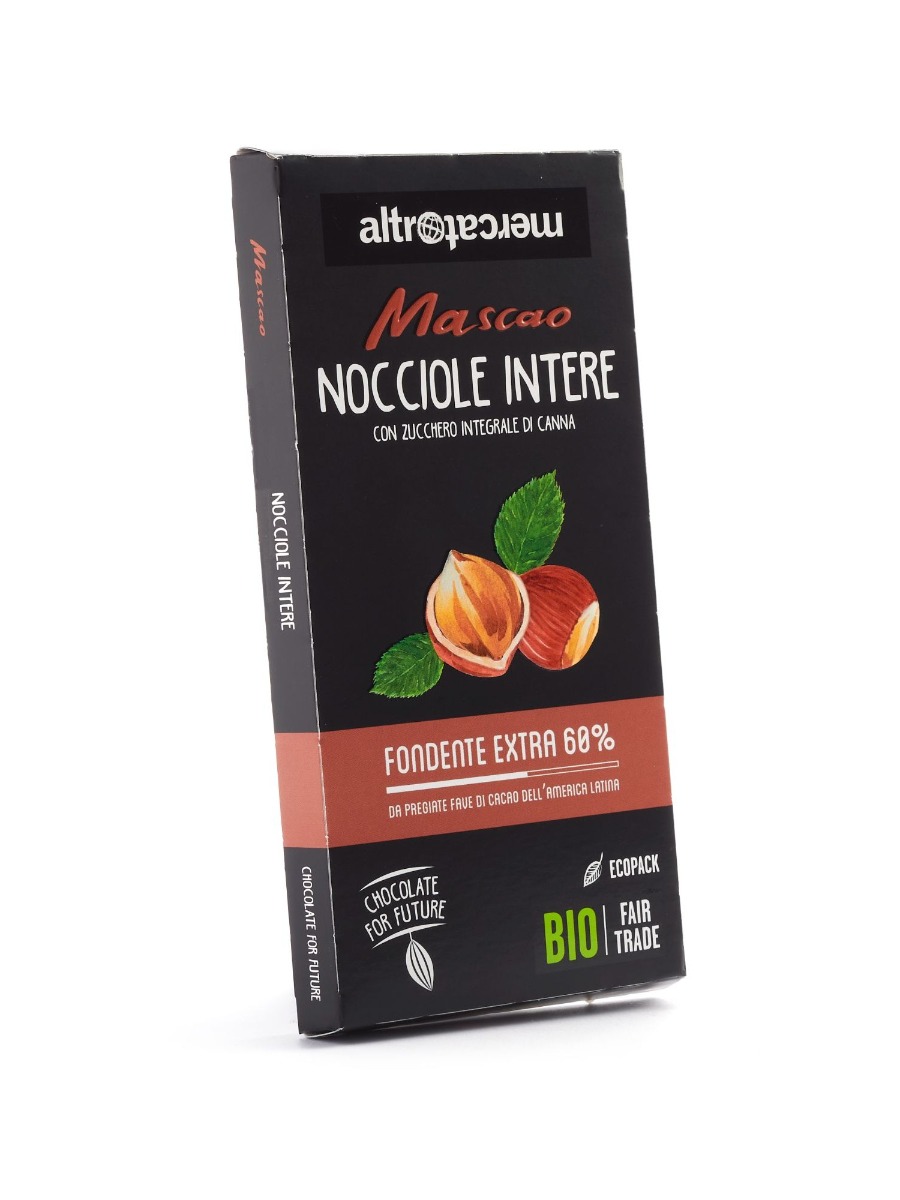 Cioccolato fondente con nocciole intere Bio Mascao