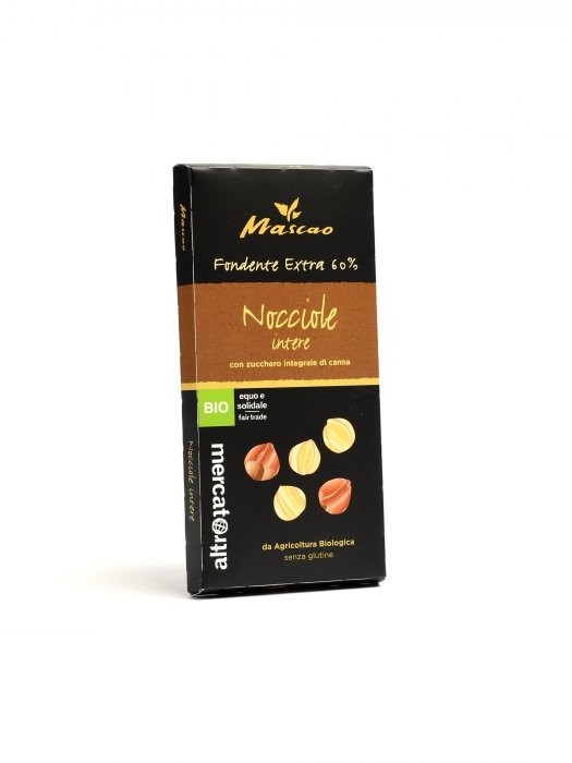 Cioccolato fondente con nocciole intere Bio - Mascao 100gr