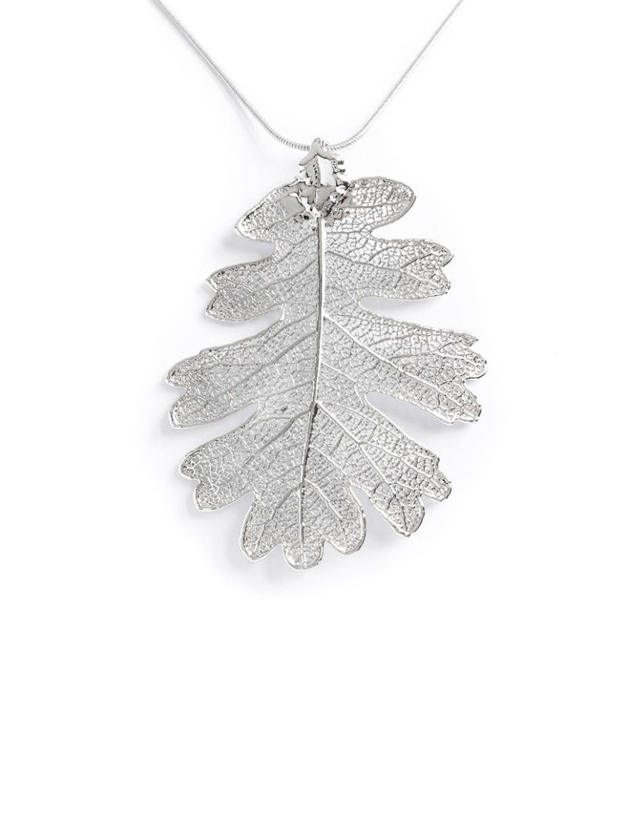 Ciondolo foglia Quercia argento