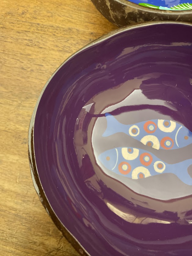 Ciotola cocco, ciotola per aperitivo Viola pesci