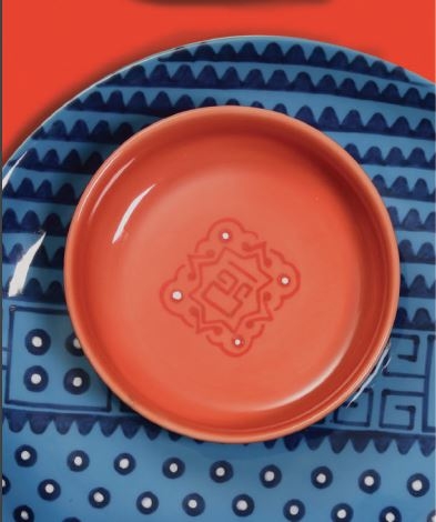 Ciotola media TRAMONTO rosso/arancio in ceramica -  Mediterraneo