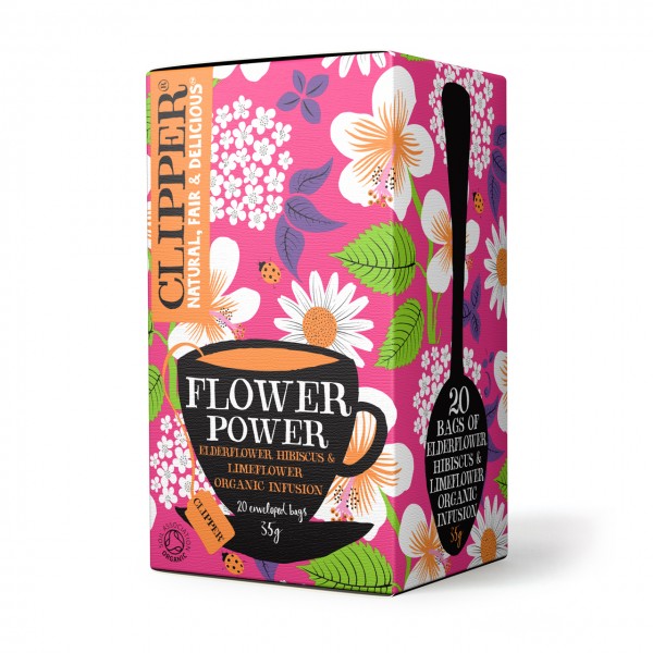 Infuso Flower Power 20 filtri CLIPPER - fiori di sambuco ibisco lime