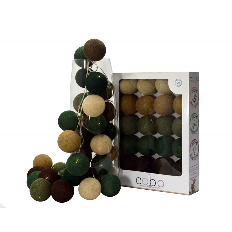 ghirlande luminose cobo color giada verde beige