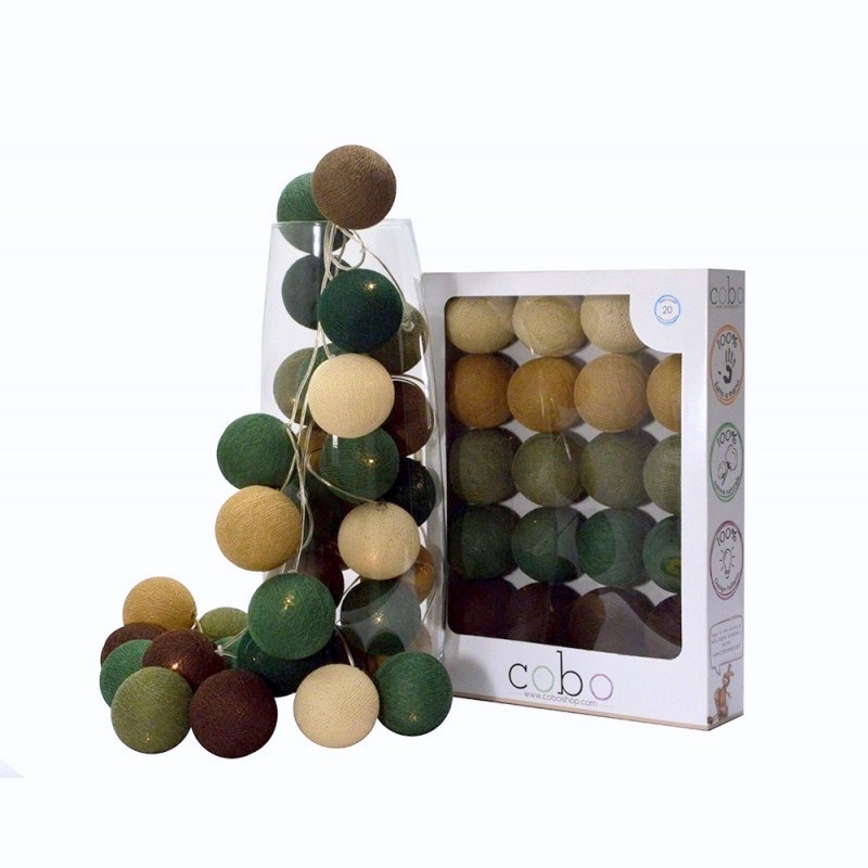 ghirlande luminose cobo color giada verde beige