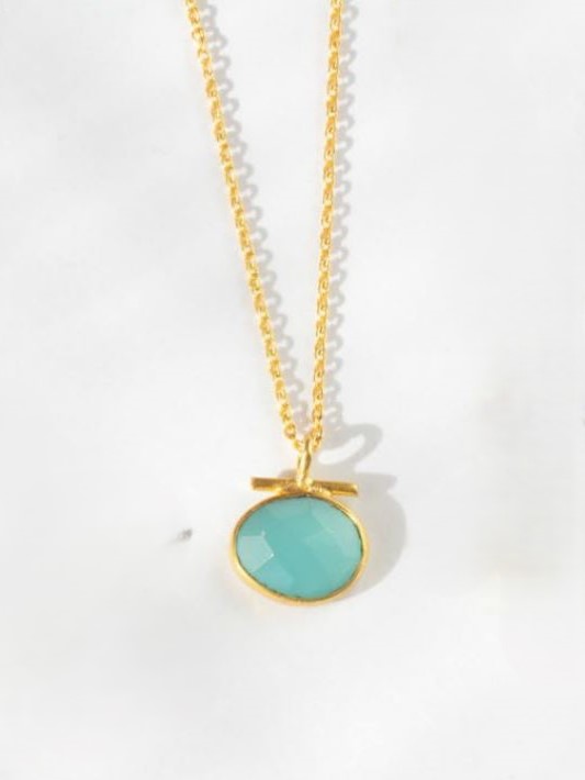 Collana acquamarina pendente placcata oro, Haru Mandum