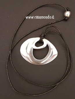 Collana con ciondolo 3 forme in alluminio riciclato 60cm  