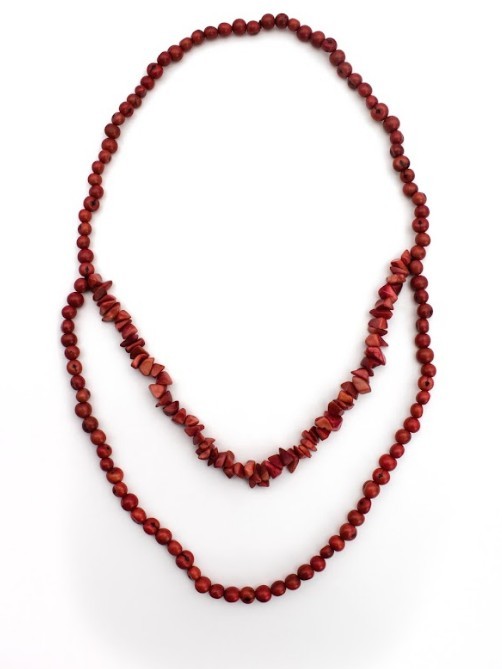 Collana in tagua e perle di acai CORONA rossa