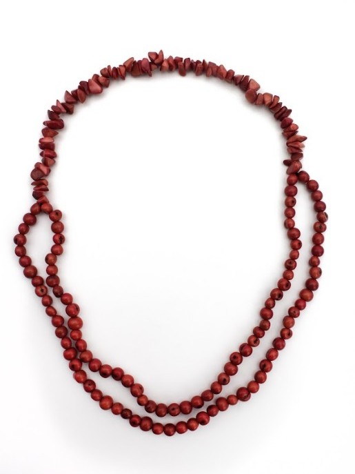 Collana in tagua e perle di acai CORONA rossa