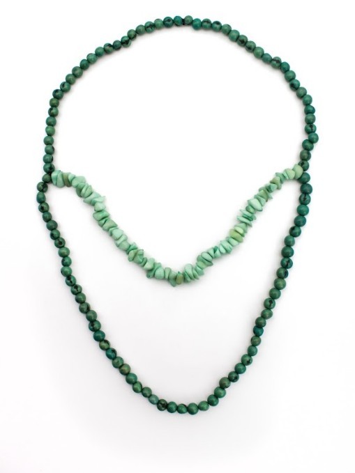 Collana in tagua e perle di acai CORONA verde acqua e menta