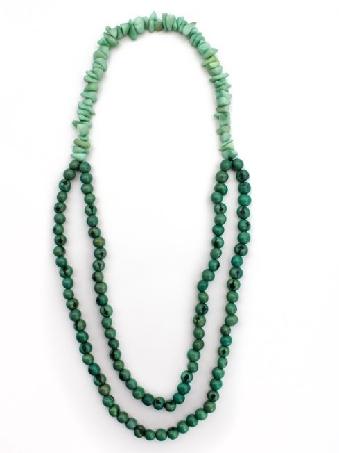 Collana in tagua e perle di acai CORONA verde acqua e menta