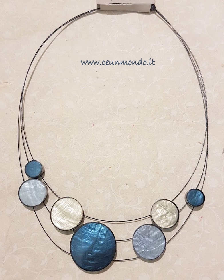 Collana girocollo cerchi in madreperla e resina variegati Bluejeans - Culture Mix