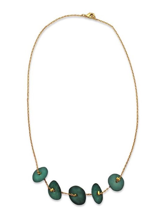 Collana con petali di tagua Blu