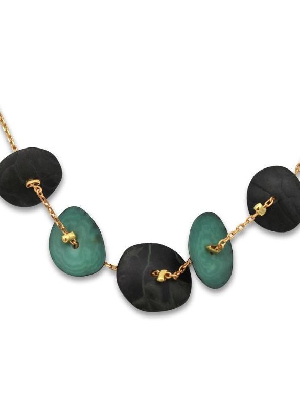 Collana con petali di tagua Blu