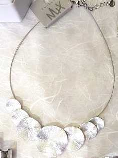 Collana girocollo in alluninio satinato Raggi color Silver