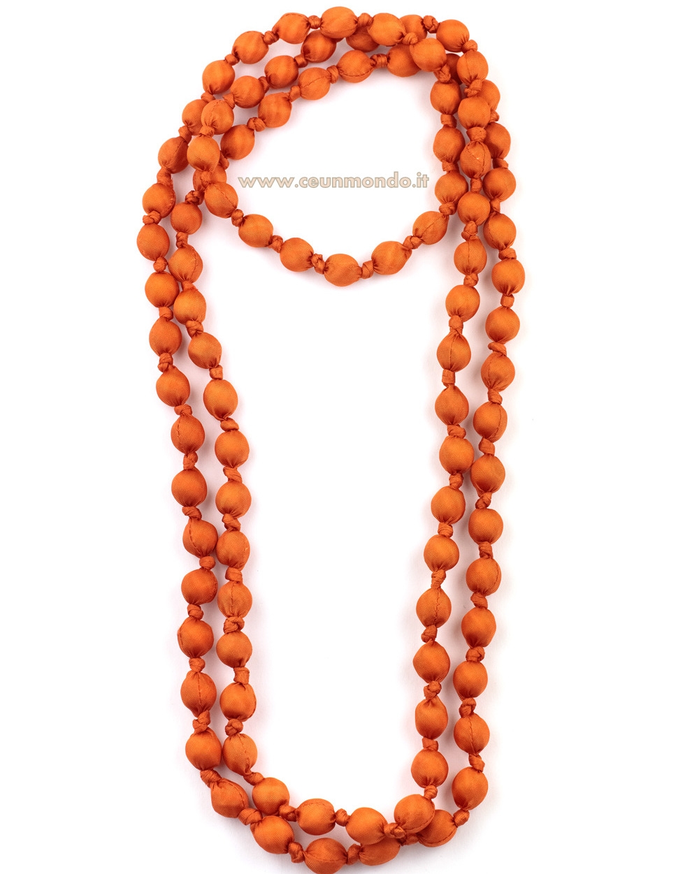 Collana in seta Arancione nodi