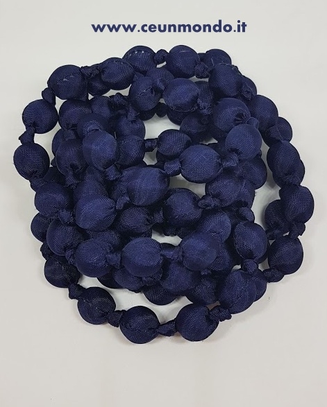 Collana in seta Doan nodi blu scuro