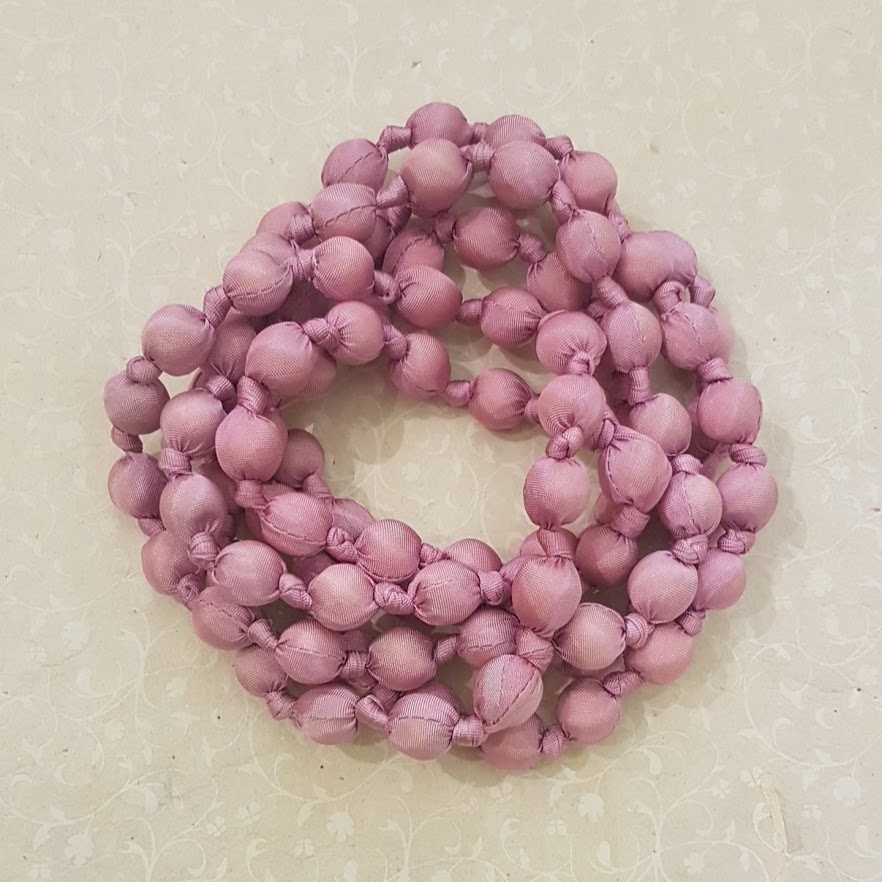 Collana in seta nodi Rosa lavandula