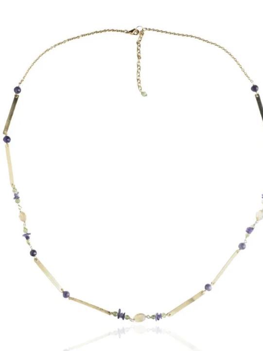 Collana lunga con pietre ametista avventurina citrino Orissa