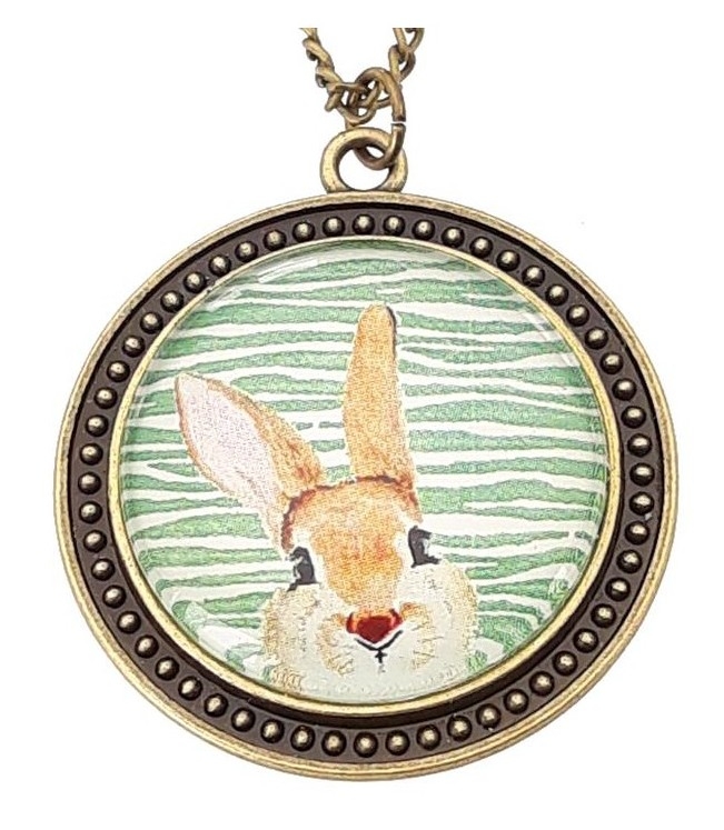Collana lunga con medaglione metallo anticato Coniglietto - Soul Scope