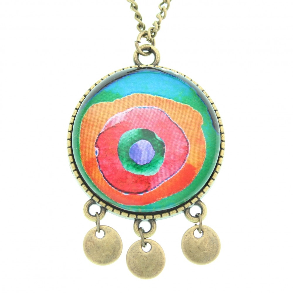 Collana lunga con medaglione, metallo anticato Arcobaleno - Soul Scope
