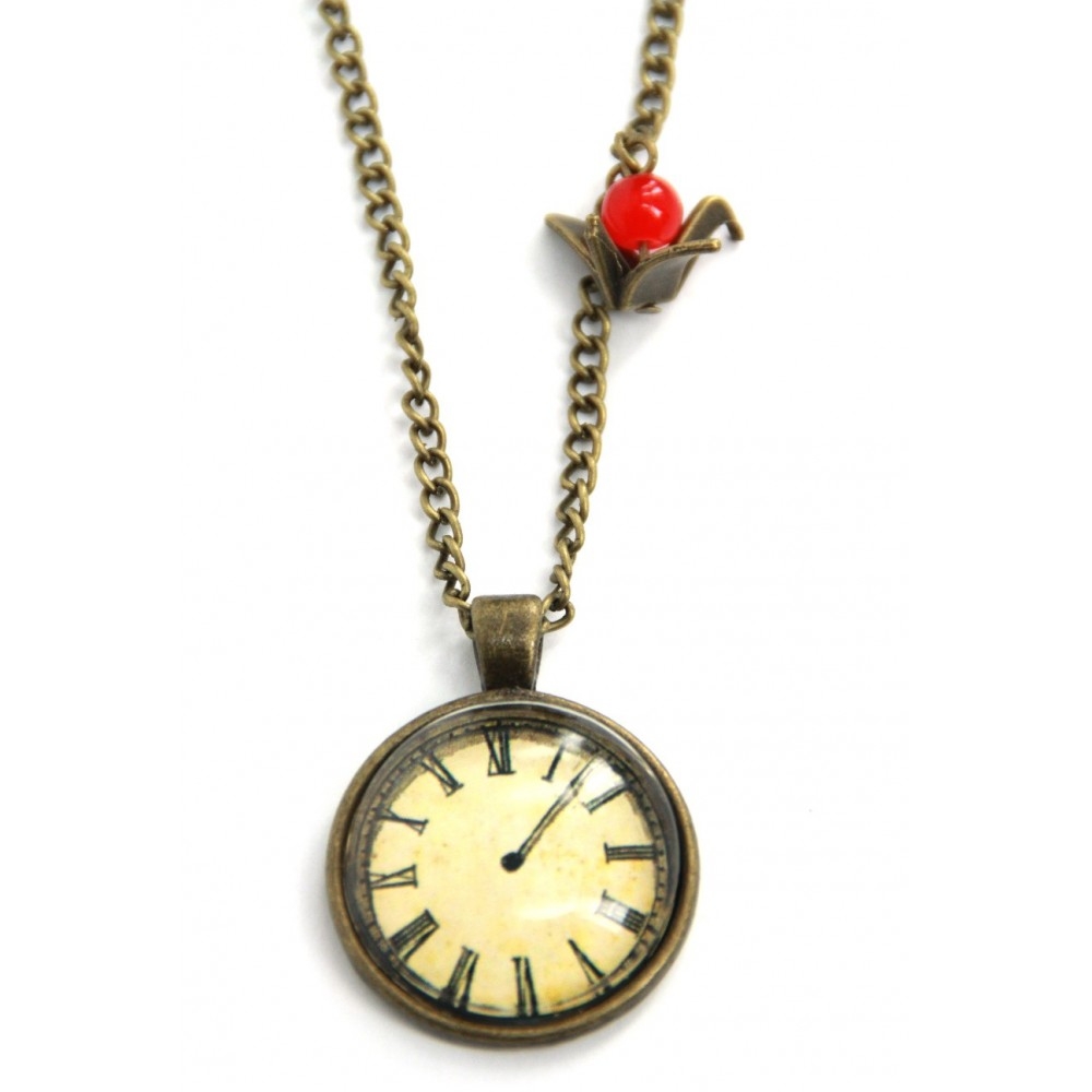 Collana medaglione e pendagli metallo anticato in avorio Orologio - Soul Scope