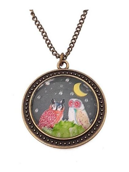 Collana medaglione gufo e civetta Soul Scope