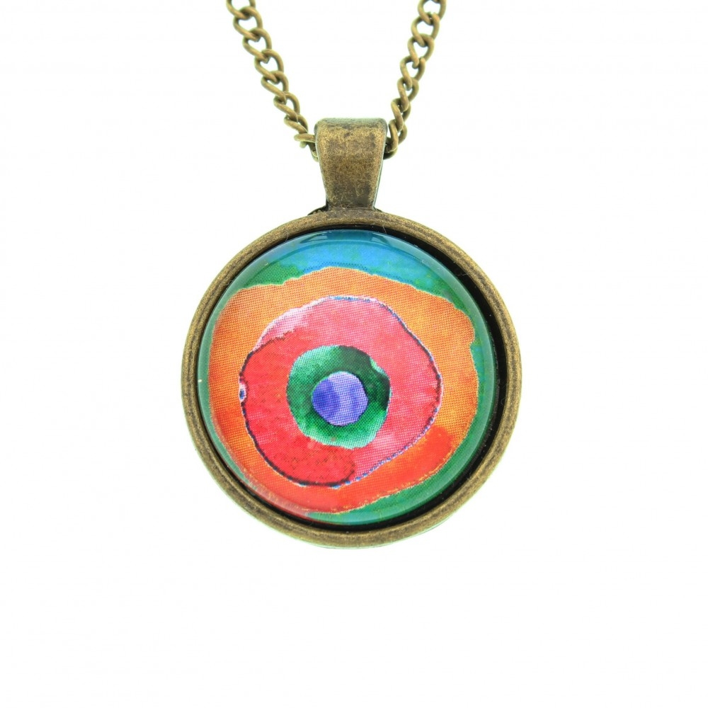 Collana con pendagli e medaglione medio metallo anticato Arcobaleno - Soul Scope