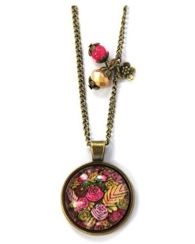 Collana con pendagli e medaglione medio metallo anticato Fantasia autunno - Soul Scope