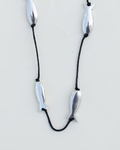 Collana pesci in alluminio lunga