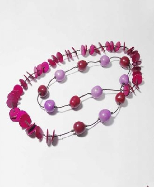 Collana lunga di semi di chicon Primavera Viola