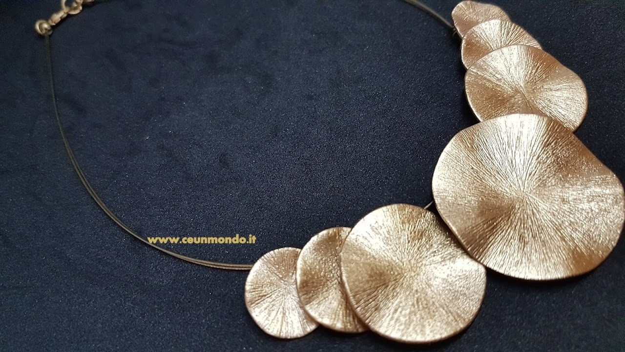 Collana girocollo in alluninio satinato Raggi Oro