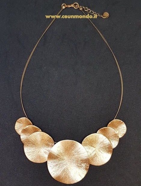 Collana girocollo in alluninio satinato Raggi color Oro