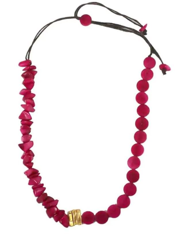 Collana in pezzetti di chicon Vibes fucsia