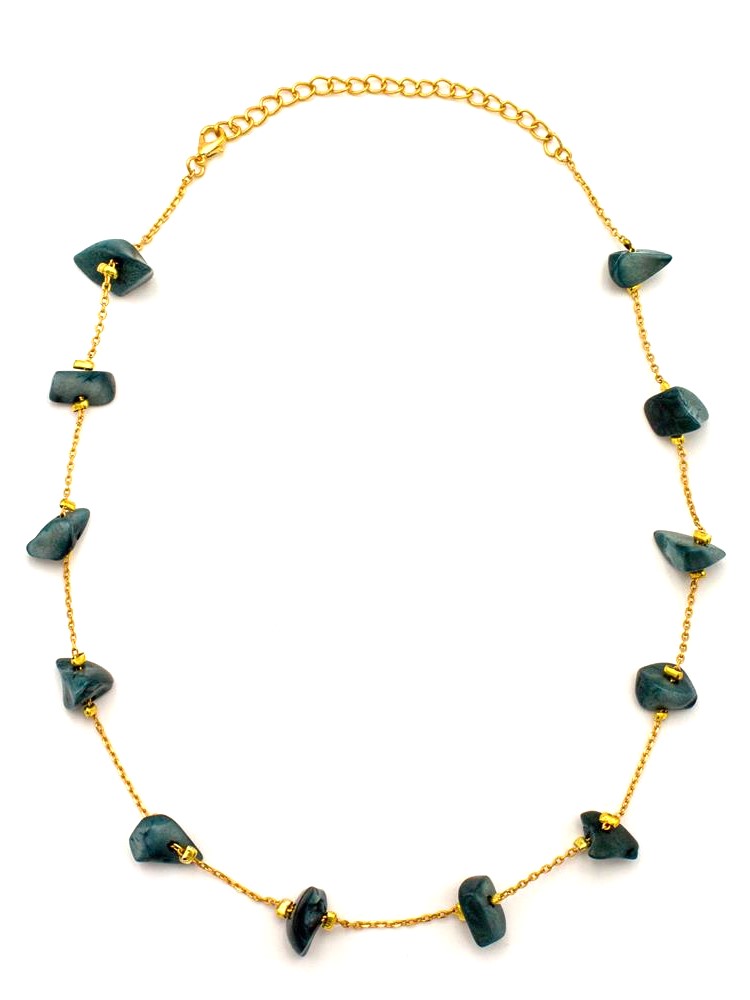 Collanina girocollo Capuchina oro e tagua Indaco