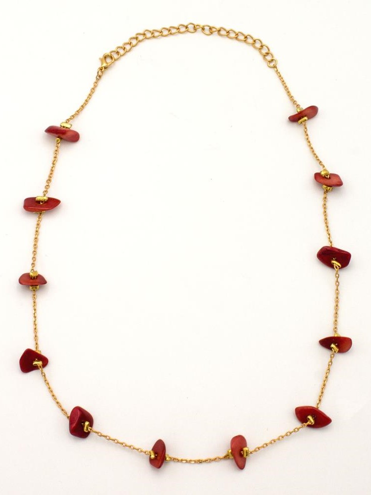 Collanina girocollo Capuchina oro e tagua Rossa