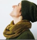 Sciarpa collo collana in Lana di alpaca verde melange Verde