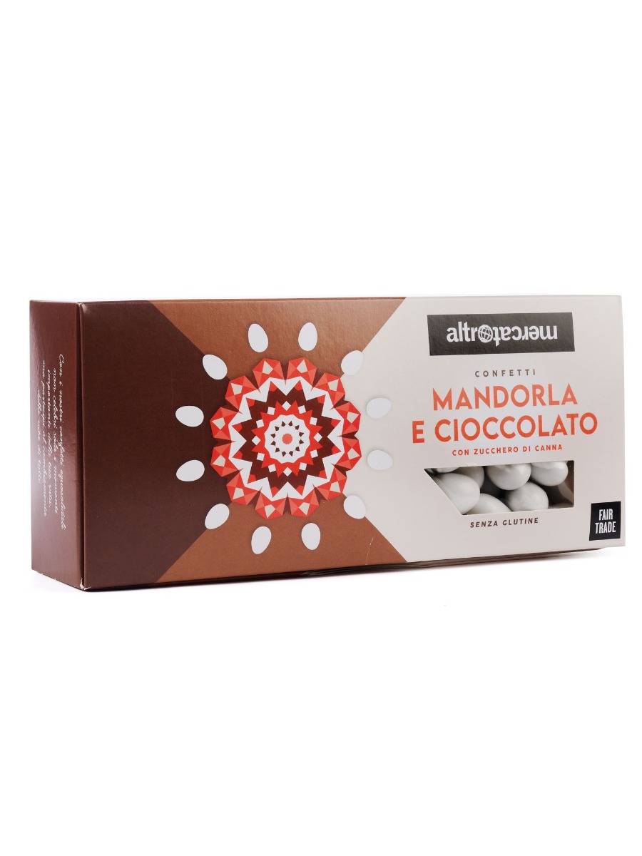 Confetti con mandorla e cioccolato con zucchero di canna