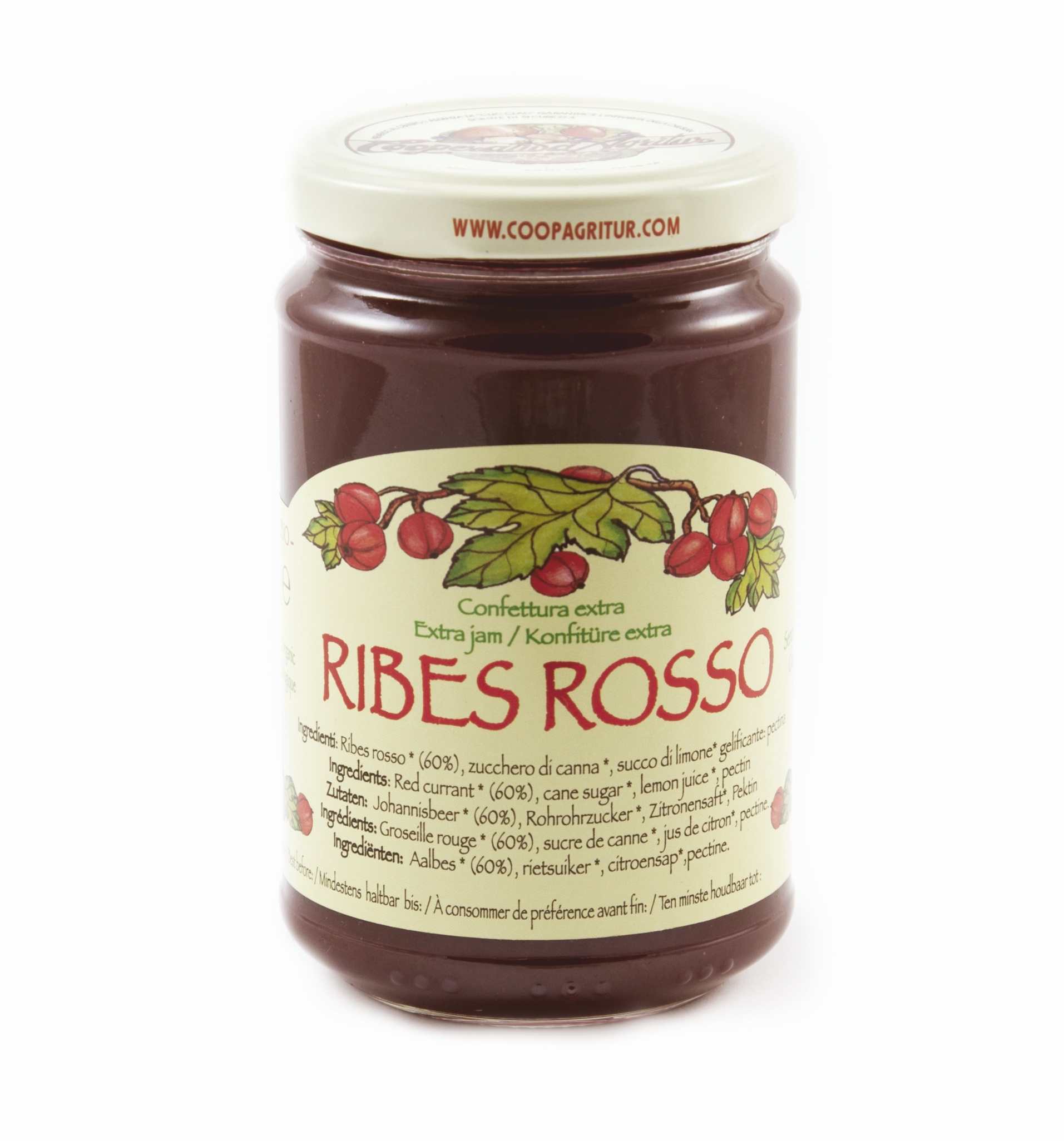 Confettura extra RIBES ROSSO 330gr BIO COOPERATIVA AGRITUR