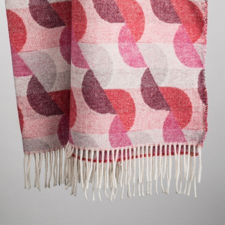 Coperta in lana rigenerata Waves anni 60 Rossa - BEATCOLLECTION