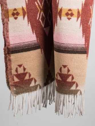 Coperta Navajo in misto lana rigenerata Apache cemmello ruggine.