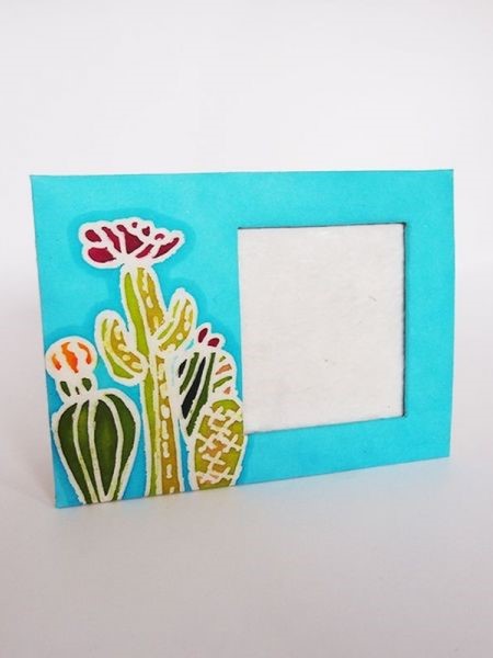 Cornice portafoto in carta di gelso Cactus