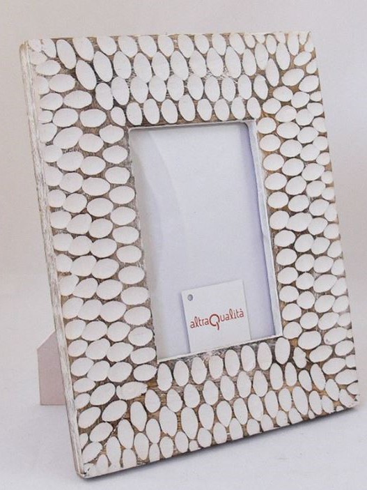 Cornice portafoto in legno gocce incise