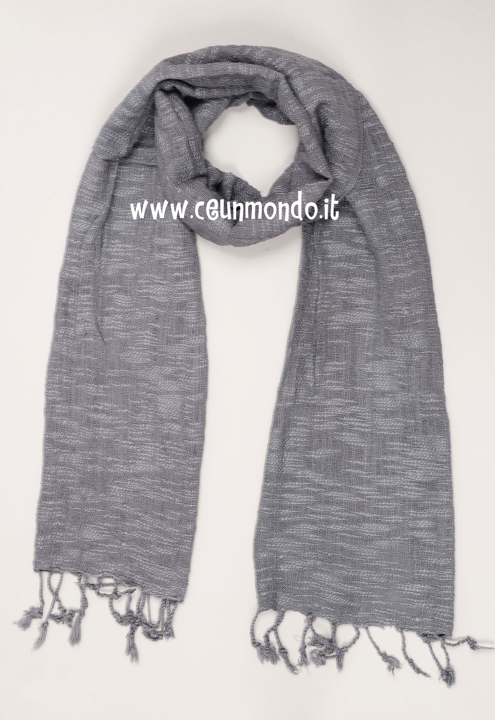 Sciarpa 100% cotone TOAN Tinta Unita Dark Grey