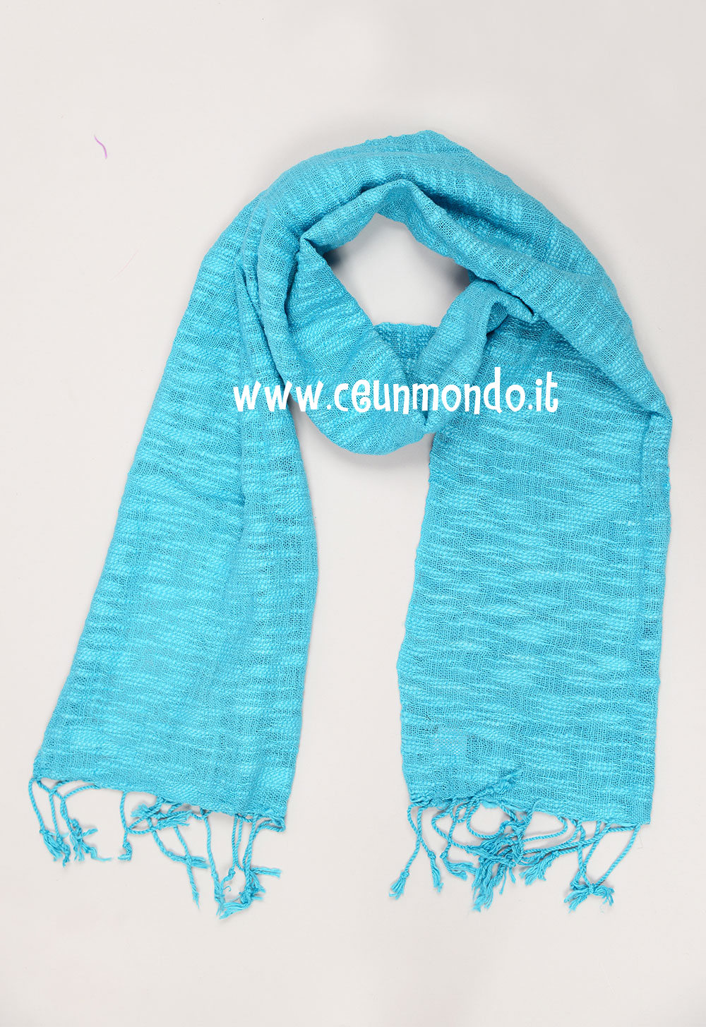 Sciarpa 100% cotone TOAN Tinta Unita Teal Blue